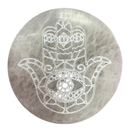 Gemstones and Esoteric Gifts -  Medium Charging Plate 10cm - Hamsa 1