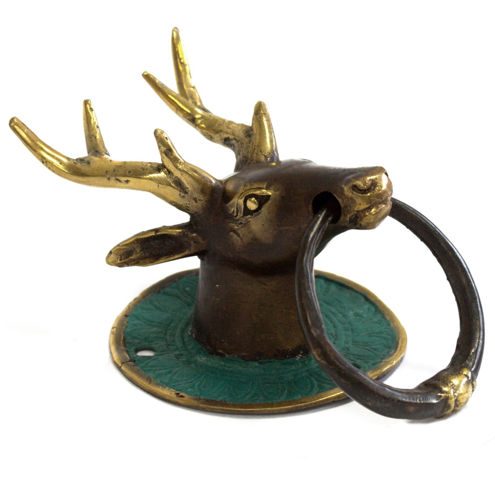 Vintage Gifts , Crystals and Collectables -  Brass Door Knocker - Stags Head-image-OPC-PCQJJPV-NEW