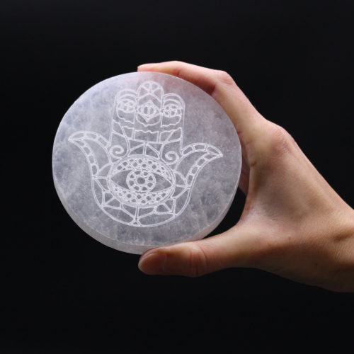 Gemstones and Esoteric Gifts -  Medium Charging Plate 10cm - Hamsa 2