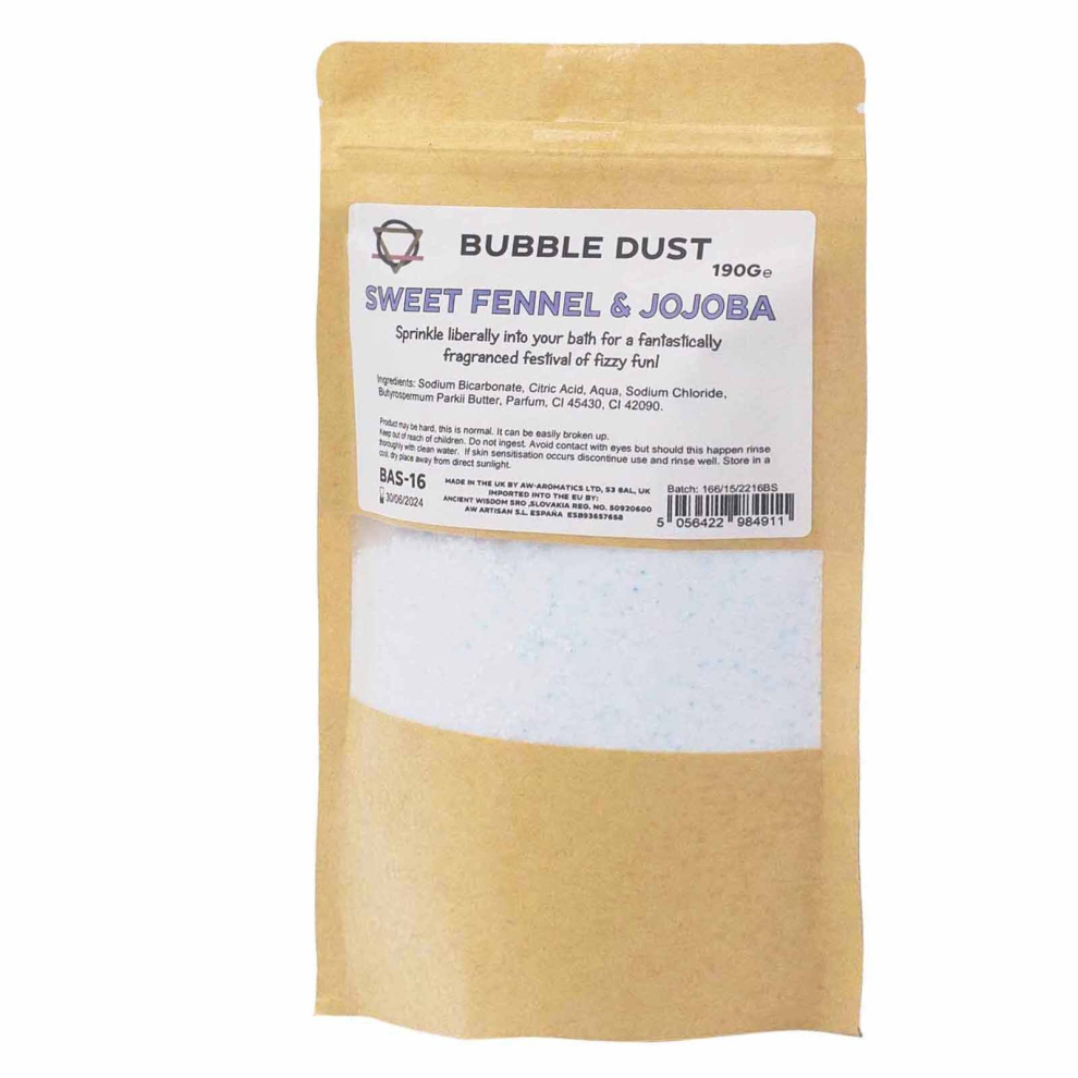 Ancient Wisdom Bathroom Luxury - Sweet Fennel & Jojoba Bath Dust 190G