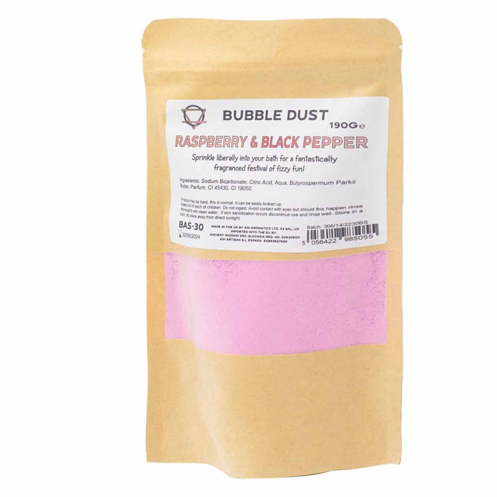 KDMD Raspberry & Black Pepper Bath Dust 190g in Pink - Image 7