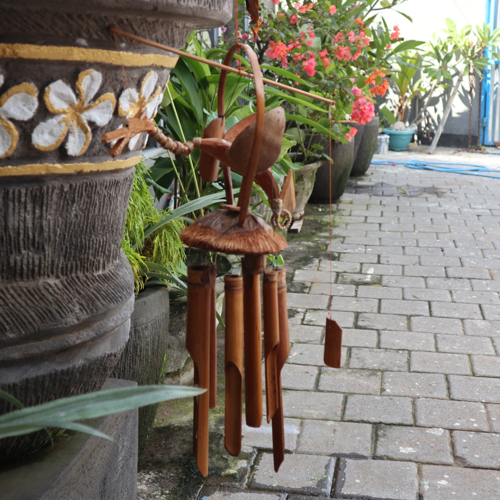 Vintage Gifts , Crystals and Collectables -  Bamboo Windchime - Natural finish - Coconut Dragon-image-OPC-PCQJJRD-NEW