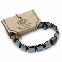 Adorable Jewellery Gifts - Magnetic Hematite Shamballa Bracelet - Tiger Eye Cuboids