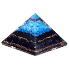 Gemstones and Esoteric Gifts - Orgonite Pyramid - Turqoise and Black Tourmaline - 70 mm