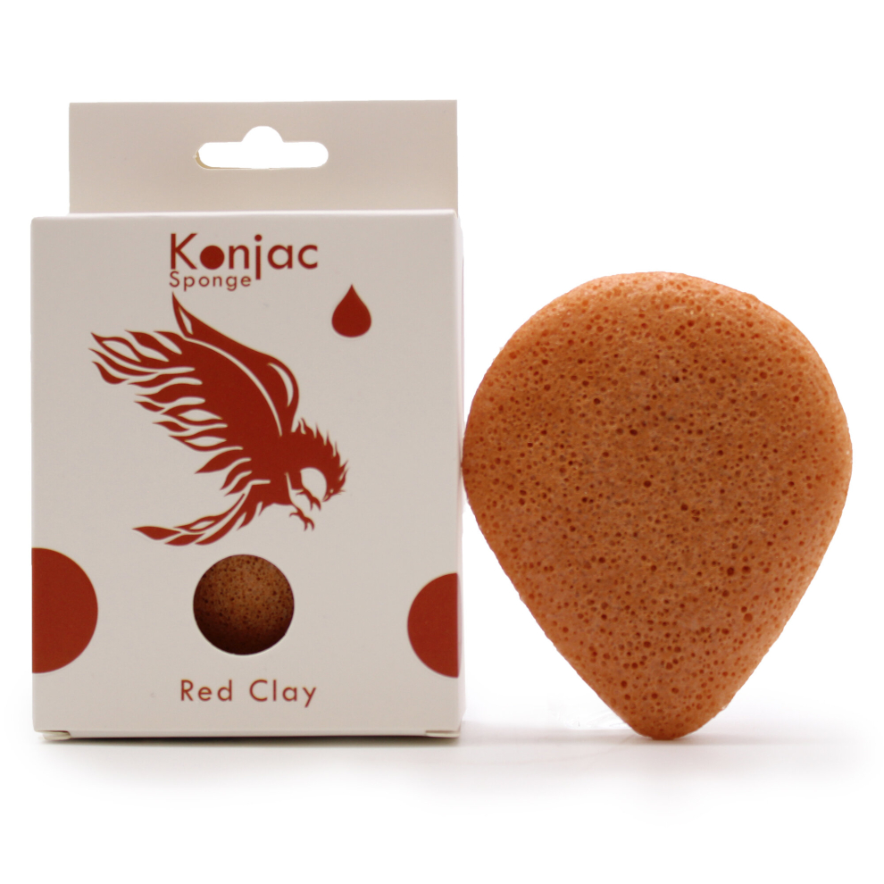 Adorable Lifestyle Red Bathroom Luxury - Teardrop Konjac Sponge - Clay - Rejuvenating