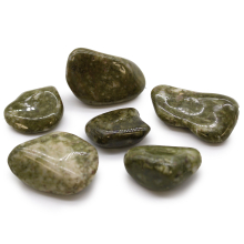 Gemstones and Esoteric Gifts - 6x of Large African Tumble Stones - Epidote Snowflake