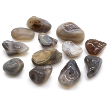 Gemstones and Esoteric Gifts - 12x of Medium African Tumble Stones - Grey Agate - Botswana