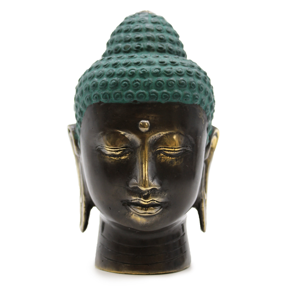 Vintage Gifts , Crystals and Collectables -  Large Antique Brass Buddha Head-image-OPC-PCQJJXC-NEW