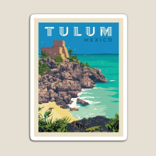 Fridge Magnets Vintage Mexico Tulum  Acrylic Meme Decoration for Home Kitchen Office