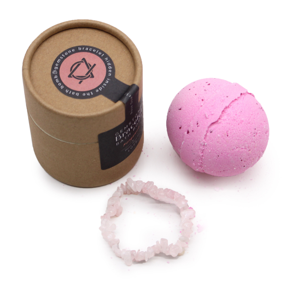 Adorable Lifestyle Bathroom Luxury - Rose Quartz Gem Bracelet Bath Bomb