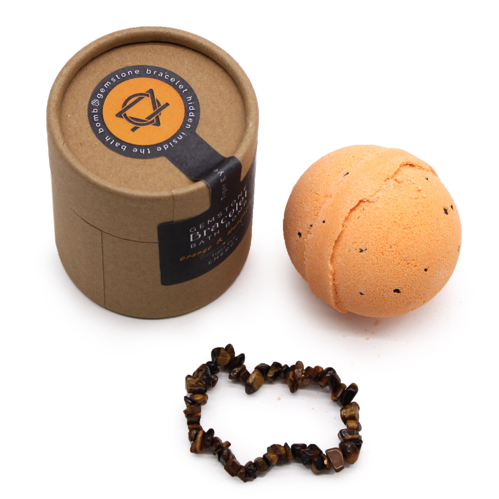 Adorable Lifestyle Bathroom Luxury - Tiger Eye Gem Bracelet Bath Bomb