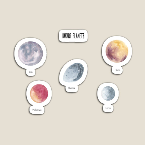 Fridge Magnets Dwarf Planets  Acrylic Meme Decoration for Home Kitchen Office