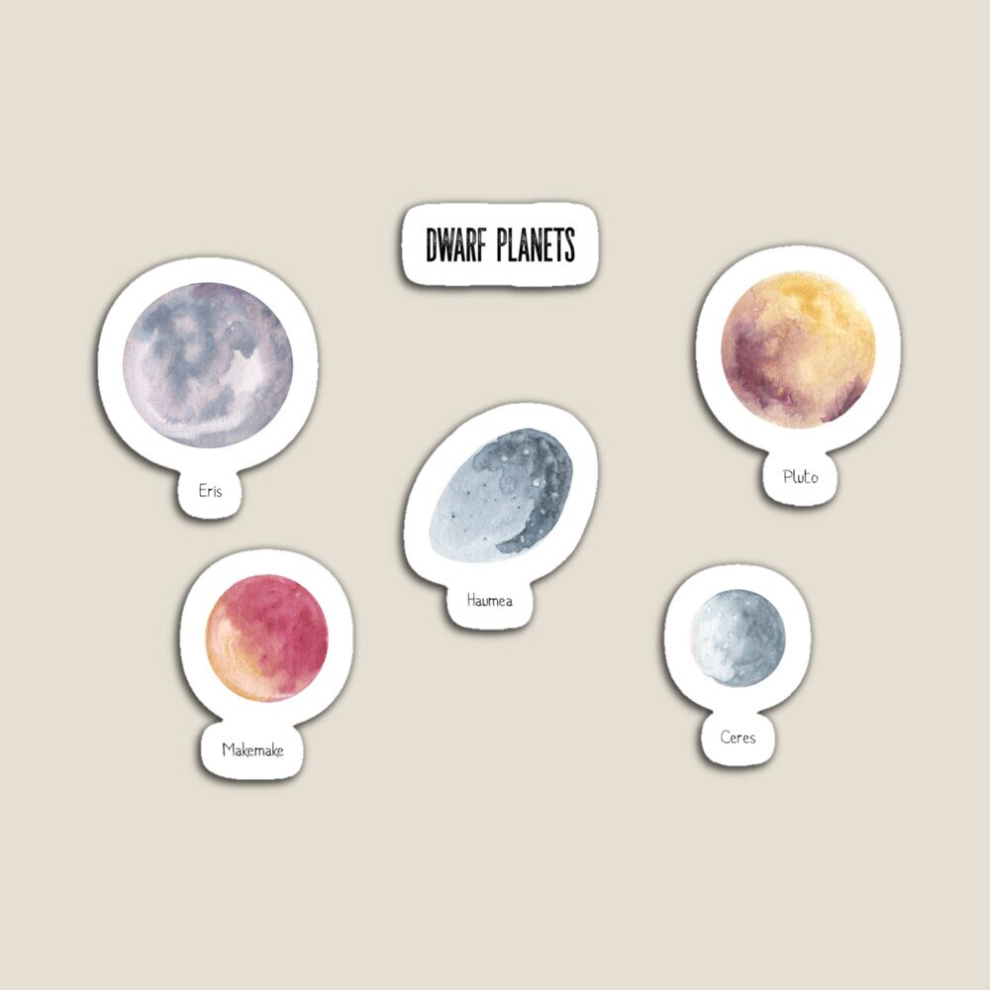 Whibos Fridge Magnets Dwarf Planets Acrylic Meme Decoration For Home Kitchen Office