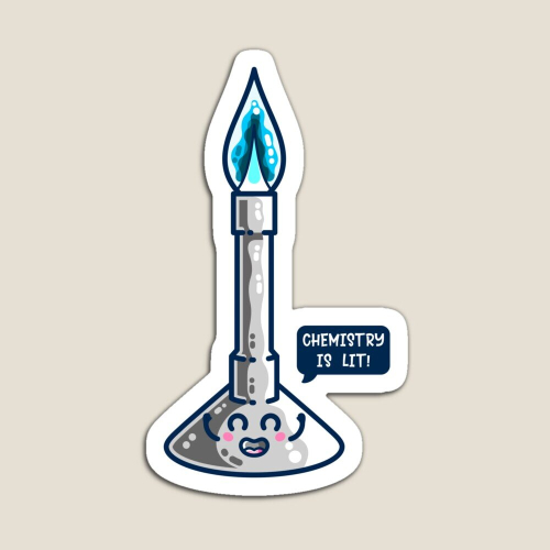 Fridge Chemistry Is Lit Cute Bunsen Burner Acrylic Meme Decoration for Home Kitchen