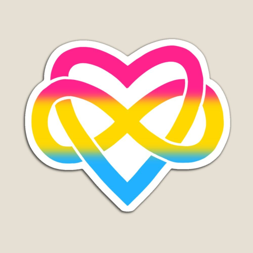 Fridge Magnets Pansexual Polyamory Inifinity Heart Black Acrylic Meme Decoration For Home 4045