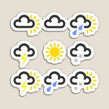 Fridge Magnets Weather forecast symbols design  Acrylic Meme Decoration for Home Kitchen Office