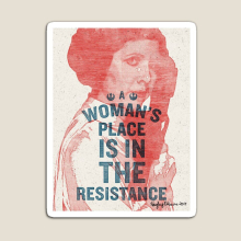 Fridge Magnets A Woman's Place is in the Resistance Acrylic Meme Decoration for Home Kitchen Office