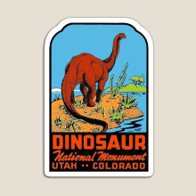 Fridge Magnets Dinosaur National Monument Utah Colorado Vintage Travel Decal Acrylic Meme Decoration for Home Kitchen Office