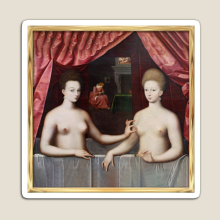 Fridge Magnets  Gabrielle d'Estrées and One of her Sisters Taking A Bath Acrylic Meme Decoration for Home Kitchen Office