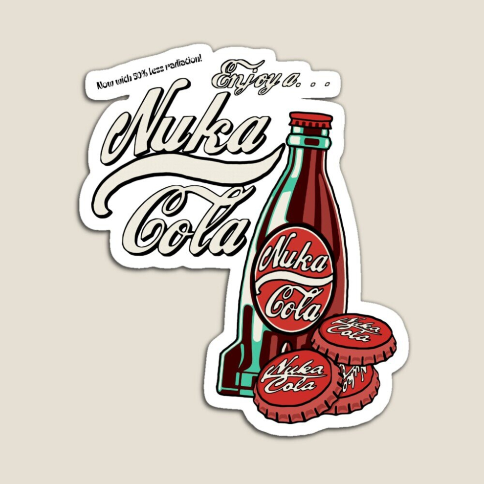 Fridge Magnets Enjoy a... NUKA COLA Filled  Acrylic Meme Decoration for Home Kitchen Office