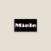 Fridge Magnet: Miele Logo Print (2nd Black) - 4in Acrylic Meme Decor for Home, Kitchen & Office