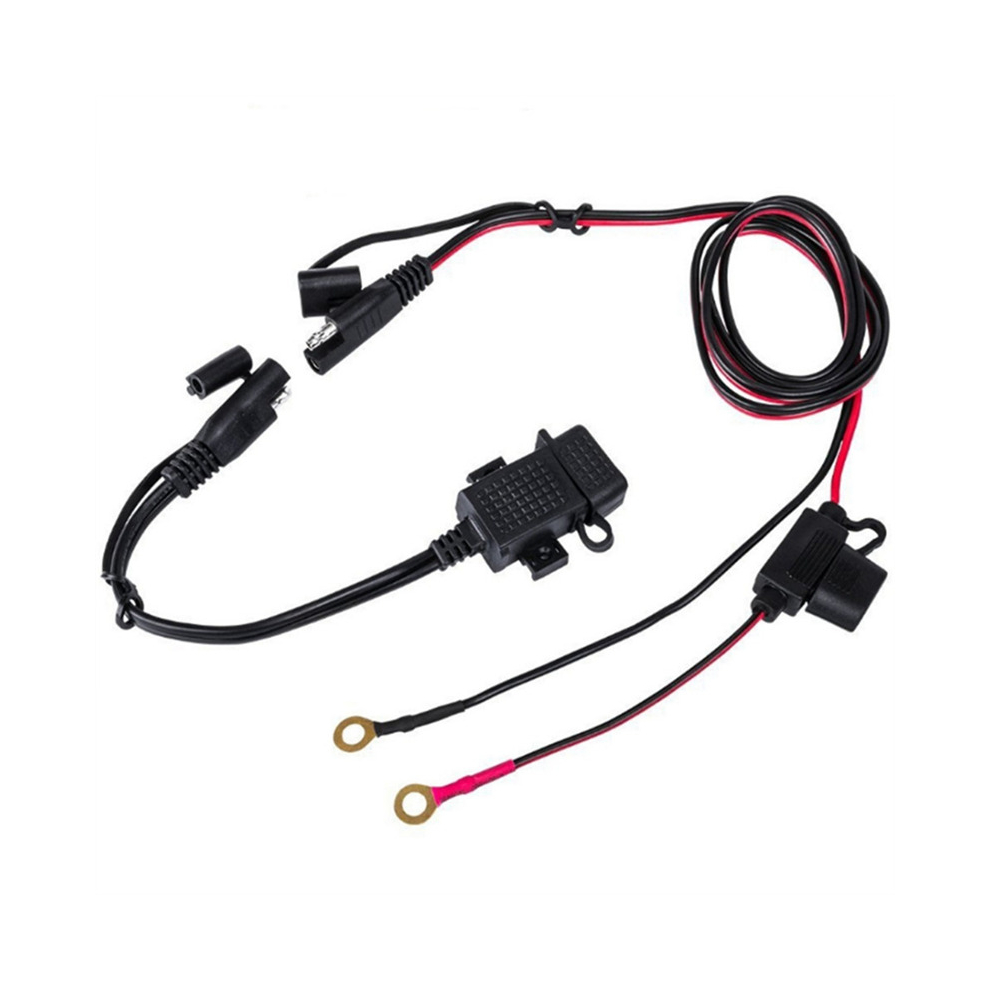 Diy Sae To Usb Cable Adapter Waterproof Usb Charger Quick 2.1A Port With Inline Fuse For Motorcycle Cellphone Tablet Gps 4762282422845