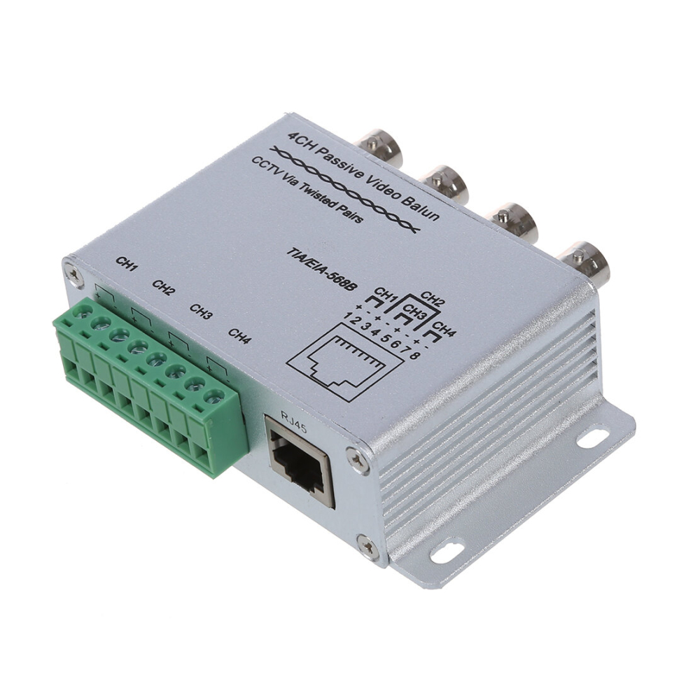 Utp 4 Channel Passive Video Balun Transceiver 4761412236819