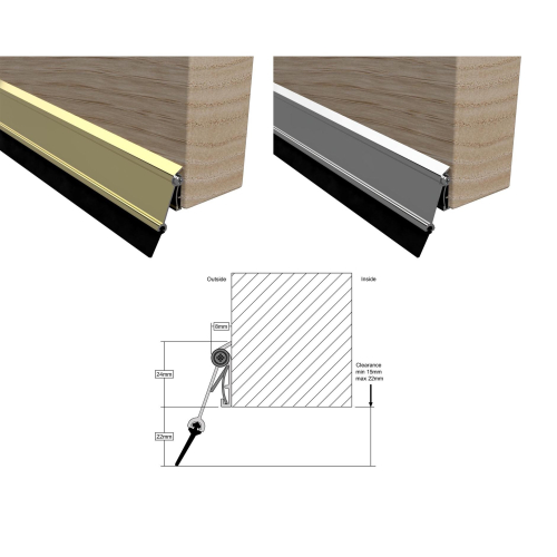 Stormguard Automatic drop down AT3 rubber door bottom draught seal