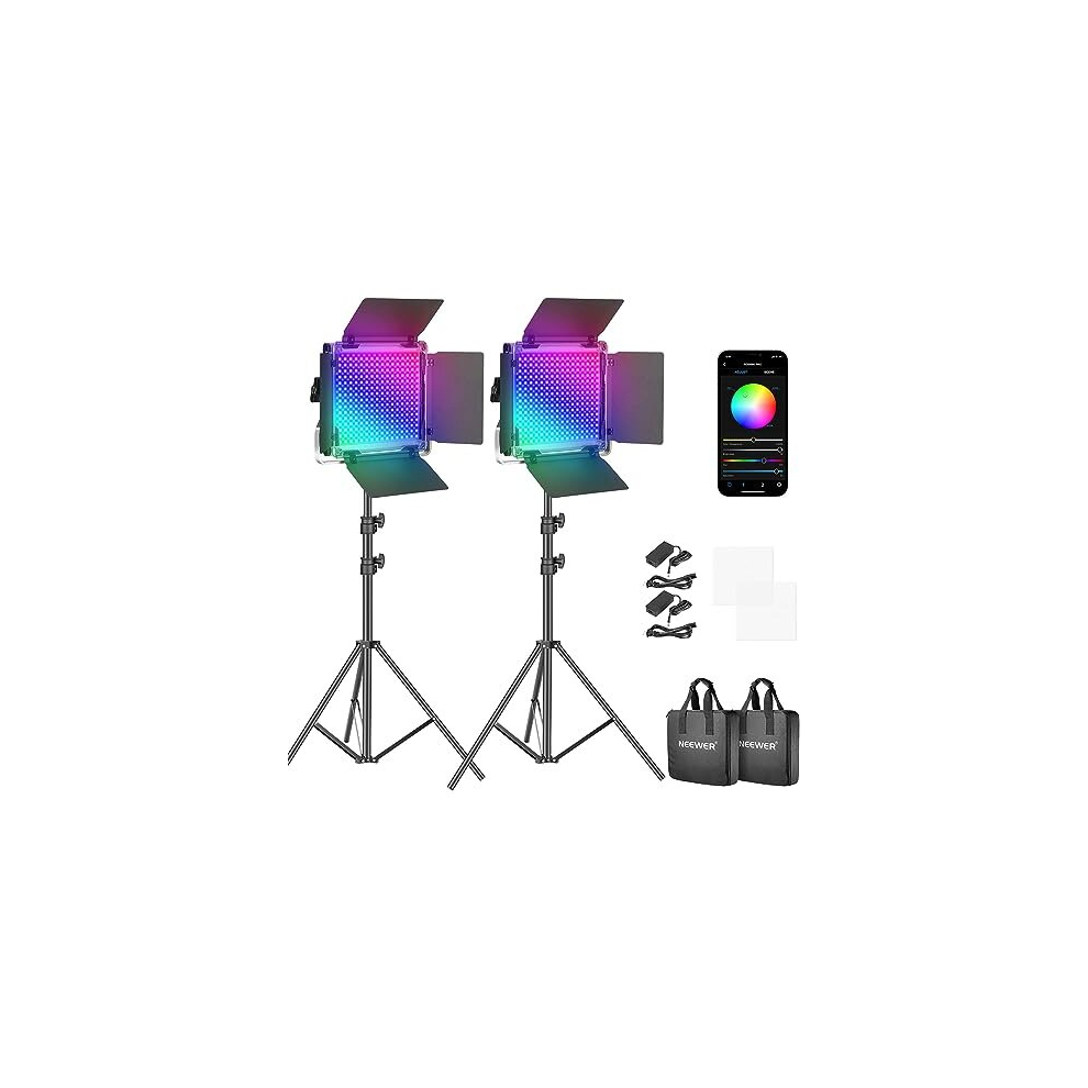 Neewer 2 Pack 660 Pro Rgb Led Video Stand Kit Light
