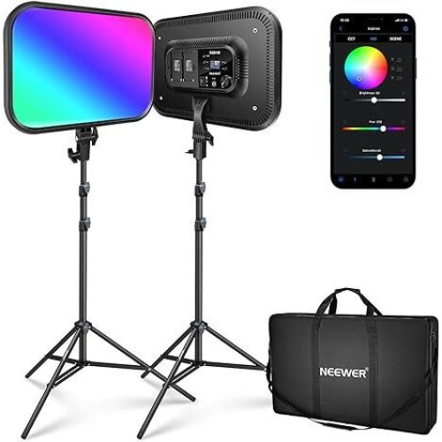 Neewer NEEWER 2 Pack RGB168 18.3 Inch LED Panel Video Light Kit 1