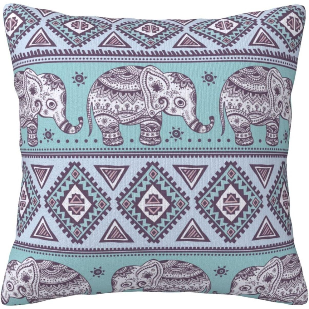 Indian Ethnic Elephant Throw Pillow Case African Tribal Elephant Cushion Cover Home Decorative for Living Room Sofa Couch Bed Pillowcase 18x18 inch-image-OPC-PCQM2P8-NEW