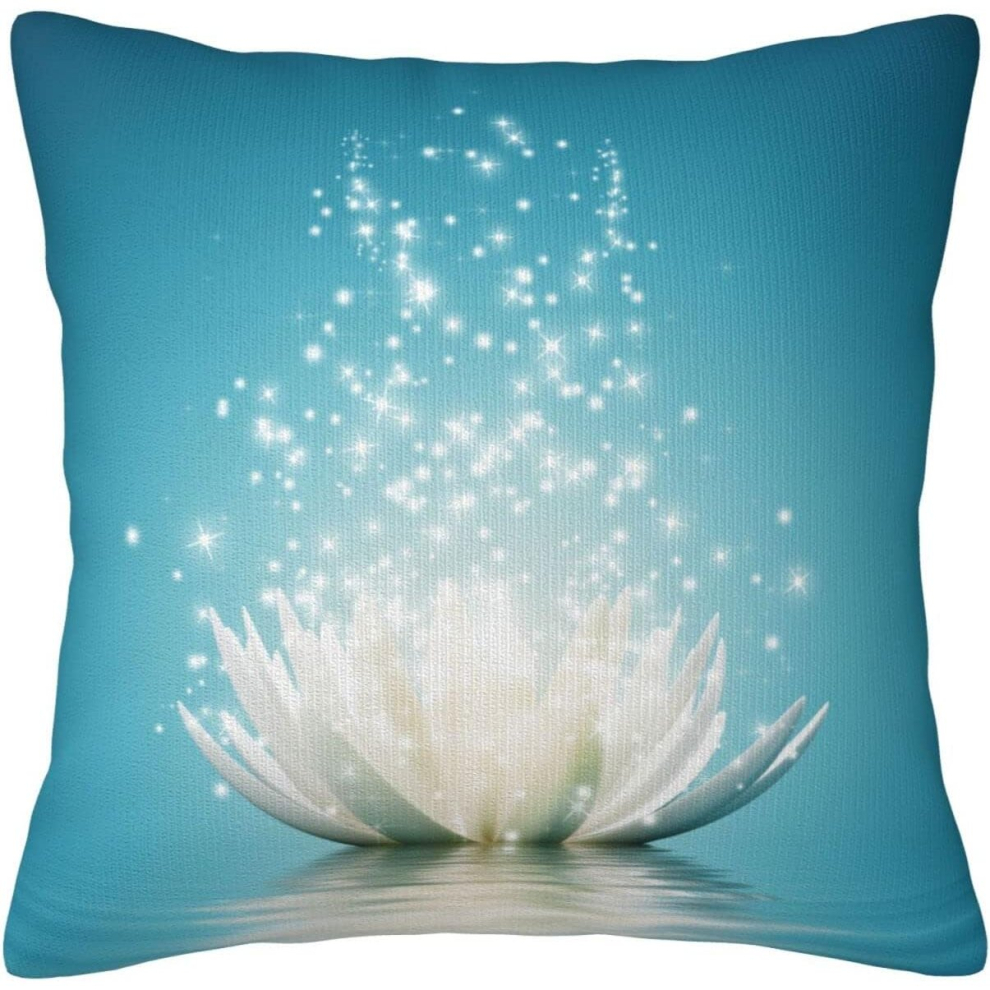 Magic Lotus Reflections Decorative Pillows Case Water Flowers Throw Pillowcase Cushion Cover for Home Couch Bed Sofa Decor, 18x18 inch-image-OPC-PCQKZM8-NEW
