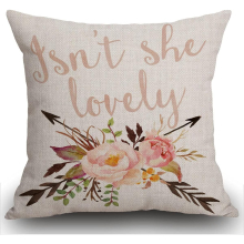 Cushion Cover Square Size 18x18 Inches Boho She Lovely Baby Girl Nursery Pillowcase with Hidden Zipper Decor Gift