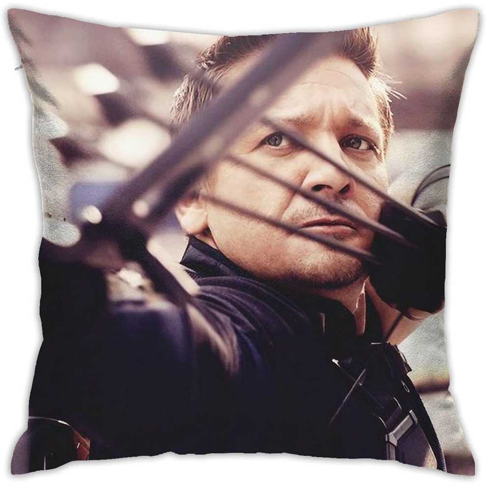 Jeremy Renner Pillow Covers Pillow Cases Indoor Outdoor 45x45cm(18x18 inch)-image-OPC-PCQM6GM-NEW