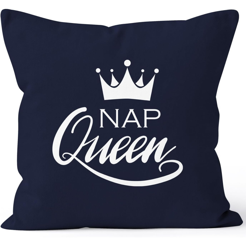 Nap Queen Crown Pillow Case Home Decorative Throw Pillow Cushion Cover Cotton Moon Works, 40cm x 40cm-image-OPC-PCQM6M9-NEW