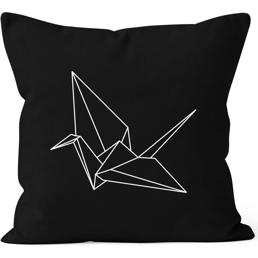 Cushion Cover Origami Crane Crane Bird Cushion Cover Decorative Cushion 40 x 40 cm Cotton Black 40 x 40 cm-image-OPC-PCQM7RN-NEW