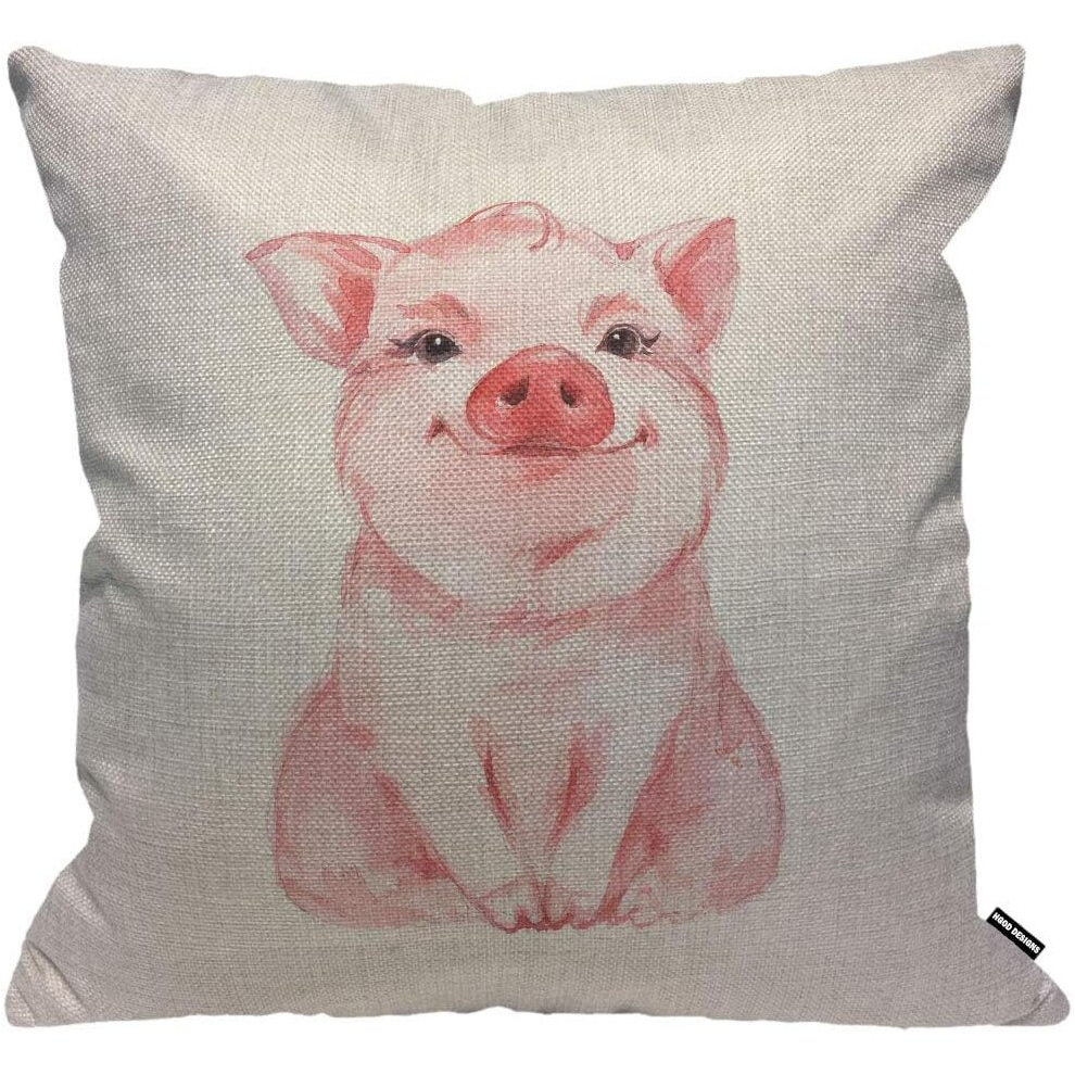 Pig Cushion Cover,Lovely Pink Pig Watercolor Throw Pillow Case Home Decorative for Men/Women Living Room Bedroom Sofa Chair-image-OPC-PCQM8BQ-NEW