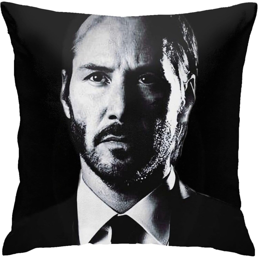 Keanu Reeves Pillow Covers Double Sided Plush Pillow Cases Dorm Decor for Bedroom Living Room 18x18 inch-image-OPC-PCQM9CG-NEW