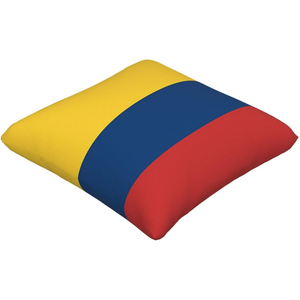 Decorative Throw Pillow Covers,Yellow Blue and Red Striped Colombian Flag 18x18 Pillow Case for Couch Sofa Bed Soft Cushion Covers-image-OPC-PCQM9KD-NEW