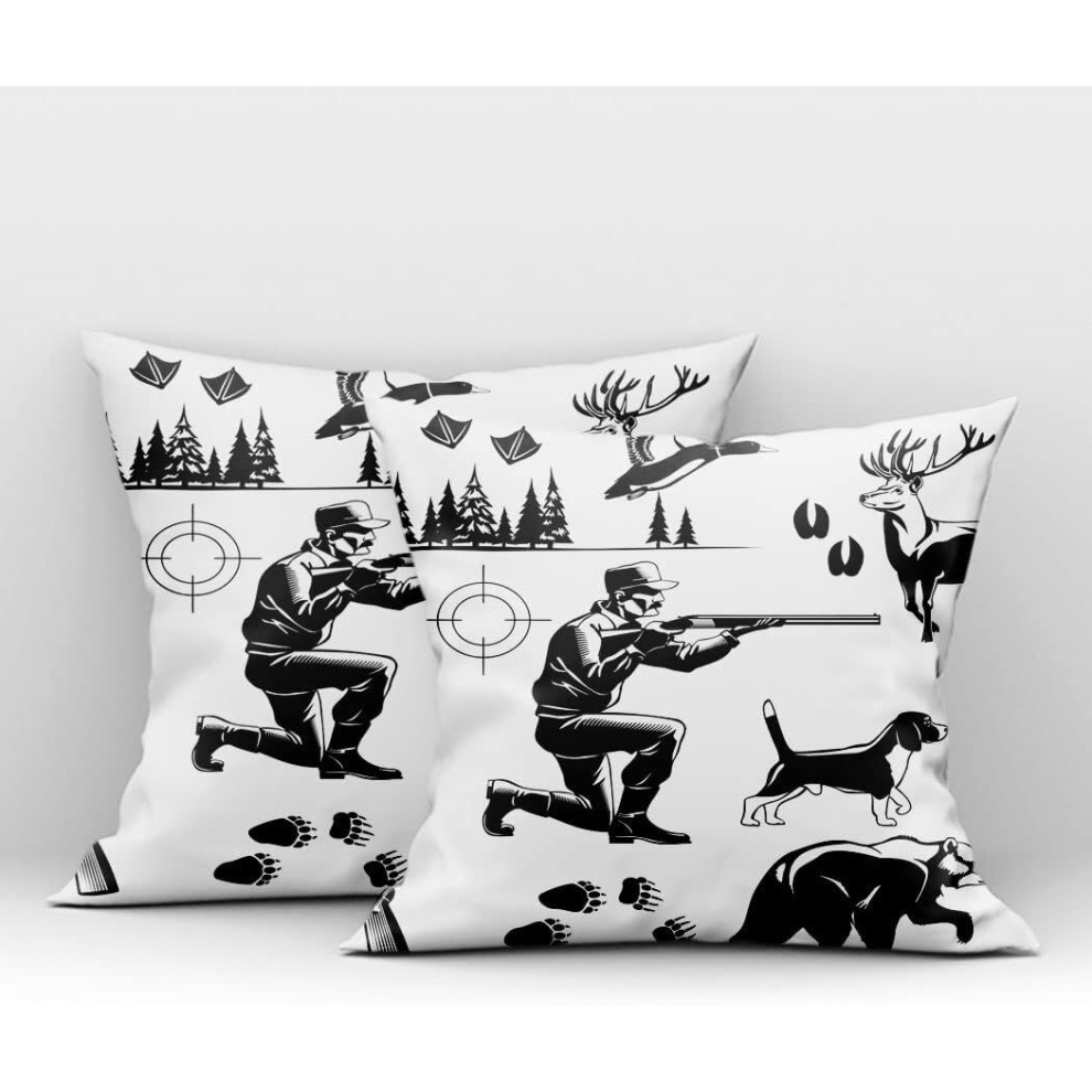 45 x 45 cm Set of 2 Cushion Covers Home Decor Decorative Cushion Sofa Throw Cushion Covers Pillow Cases Hunting Dog Bear Deer-image-OPC-PCQM9PD-NEW