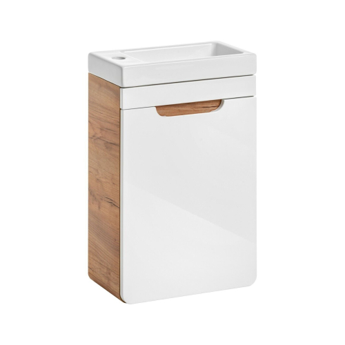 Vanity Unit Bathroom Wall Small 40cm Sink Cabinet White Gloss Oak Arub 1