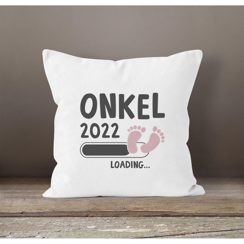 Uncle 2022 Loading Gift Pillow for Expectant Uncle Cotton Birth Gift White Pink One Size 2