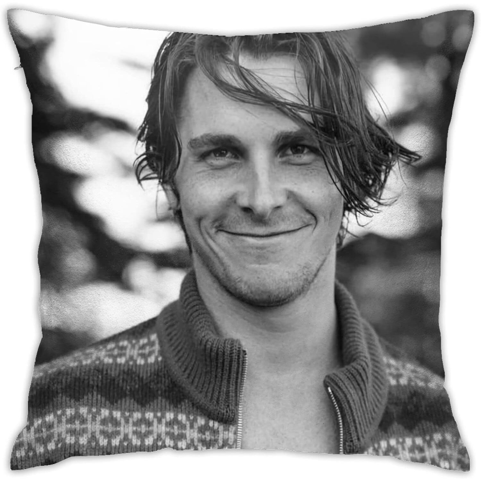 Christian Bale Pillow Covers Plush Surface Double Sided Printing Pillow case - 18x18 inch-image-OPC-PCQM9XW-NEW