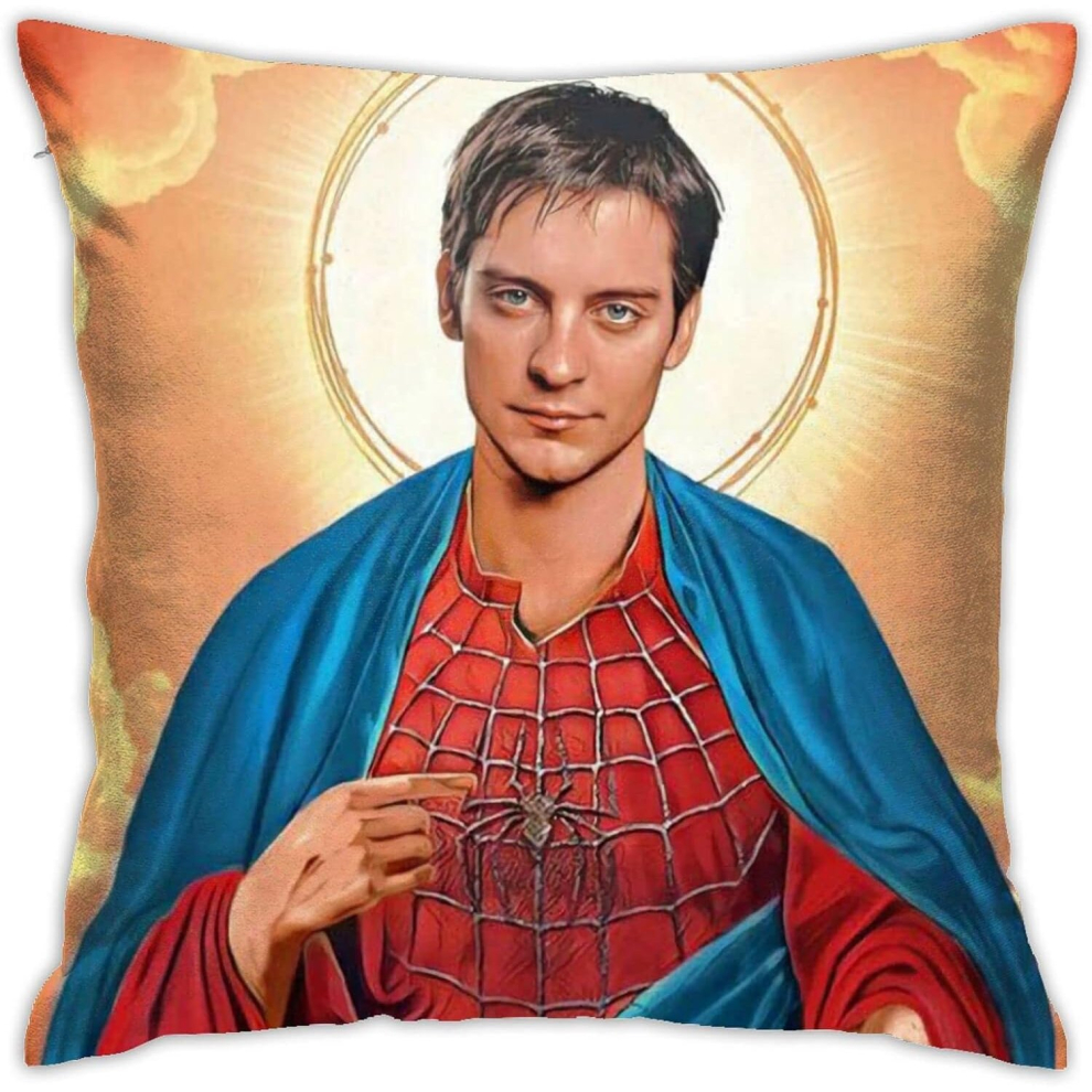 Tobey Maguire Pillow Covers Double Sided Plush Pillow Cases Dorm Decor for Bedroom Living Room 18x18 inch-image-OPC-PCQMB8K-NEW