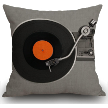Throw Pillow Case Retro Vintage Vinyl Record Cushion Cover 18x18 inch Linen Square Throw Pillow Cover