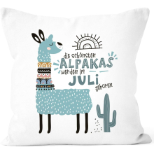 The Most Beautiful Alpacas Born in January - December Adjustable Motif Birth Month Individual Birthday Gifts Decorative Cushion July White One Size