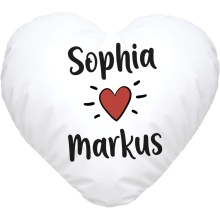 Heart Cushion Personalised Gift Love Couples Partner Own Name Valentine's Day Wedding Day White Heart Cushion