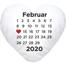 Heart Pillow Personalised Calendar Adjustable Date Gift Love Wedding Day Wedding Gift White Heart Pillow