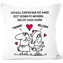 Love Funny I Will Just Touch Your Bum Personalised with Name Personal Gifts Valentine's Day Happy White Standard
