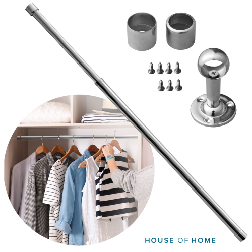 House of Home (70-123cm) EXTENDABLE STAINLESS STEEL WARDROBE RAIL 1